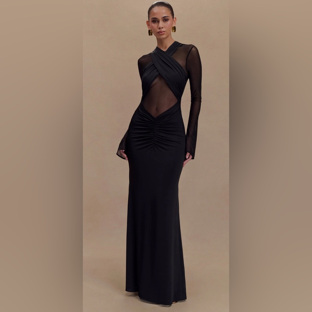 Meshki Tania
Slinky And Mesh Long Sleeve Maxi Dress - Black
Size S